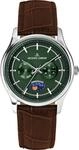 Quarzuhr JACQUES LEMANS "Derby", gr&uuml;n (dunkelbraun, gr&uuml;n), Armbanduhren, Herren,