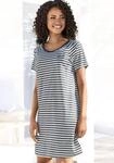 Sleepshirt, Damen, Gr. 36/38, N-Gr, blau (dunkelblau), Single Jersey, Obermaterial: