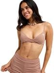 Bandeau-Bikini-Top ROXY "Wild Sunset Bralette", Damen, Gr. L, cloud dancer,