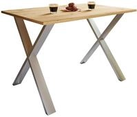 Esstisch VCM "Premium Holz Esstisch K&uuml;chentisch Xona X 140x80", braun (silber,