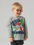 T-Shirt NAME IT "NMMJIK PAW LS NREG TOP BOX NOOS CPLGM", Jungen, Gr. 92, grau...