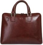 Aktentasche PIK&Eacute;, Damen, Gr. B/H/T: 40cm x 31cm x 7cm onesize, braun, Leder,