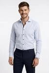 Langarmhemd OLYMP "Luxor", Herren, Gr. 44, N-Gr, blau (silbergrau), Web,