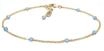 Fu&szlig;kette ELLI "Fu&szlig;schmuck Achat Beads Blau 925 Sterling Silber vergoldet" Gr....