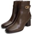 Stiefelette TOMMY HILFIGER "TH STRAP LEATHER BLOCK HEEL BOOT", Damen, Gr. 36,