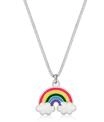 Silberkette ELLI "Halskette Kinder Regenbogen Wolke Emaille Happy 925 Silber"...