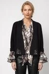 Strickjacke MONARI "Jacke Strickjacke Spitze", Damen, Gr. 38, schwarz, Strick,