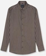 Langarmhemd OLYMP "Luxor", Herren, Gr. 42, N-Gr, schwarzbraun, Web,...