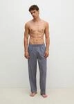 Loungehose MARC O'POLO, Herren, Gr. S, N-Gr, blau (blaugrau kariert), Web,