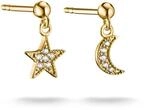 Paar Ohrstecker THOMAS SABO "Mond-Design und Stern-Desgin", gold (gelbgoldfarben,
