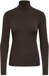 Rollkragenshirt JDY "JDYRENO LS HIGHNECK TOP JRS DIA", Damen, Gr. M, braun (mulch),