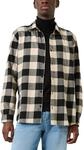 Langarmhemd QS, Herren, Gr. M, N-Gr, schwarz-wei&szlig; (beige anthra), Web, Obermaterial: