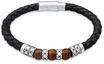 Lederarmband KUZZOI "Armband Herren Leder Bead Magnet-Verschlu&szlig; 925er Silber"...