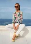 Langarmbluse MADELEINE "Blusenshirt Flie&szlig;ende Viskosebluse mit Blumenmuster", Damen,