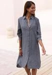Longbluse BUFFALO, Damen, Gr. 34, grau (anthrazit meliert), Web, Obermaterial: 100%