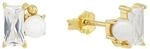 Paar Ohrstecker AMOR "Schmuck Geschenk, Perle", gold (gelbgoldfarben, wei&szlig;, wei&szlig;),