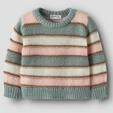 Rundhalspullover NAME IT "NMFLERNORT LS KNIT", M&auml;dchen, Gr. 92, bunt (gr&uuml;n milieu),