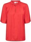 Kurzarmbluse SAINT TROPEZ "Damen Bluse kurzarm BrianaSZ", Damen, Gr. L, rot...
