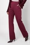 Schlupfhose MONARI "Hose Bella Basic Regular", Damen, Gr. 34, N-Gr, dkbordeaux,...