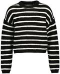Strickpullover BLUE SEVEN "Girls Pullover", M&auml;dchen, Gr. 140, schwarz-wei&szlig;...