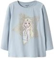 Langarmshirt NAME IT "NMFSOMA FROZEN LS NREG TOP WDI", M&auml;dchen, Gr. 92, blau