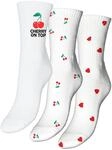 Freizeitsocken VERO MODA "VMMEL DETAIL SOCKS 3-PAC", Damen, wei&szlig; (snow wei&szlig;