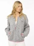Strickjacke ZWILLINGSHERZ "ZH", Damen, Gr. S/M, grau (mittelgrau), Grobstrick,