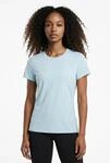 Trainingsshirt PUMA "W TAD ESSENTIAL LOGO TEE", Damen, Gr. XL, blau (fresh water),