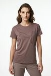 Trainingsshirt PUMA "W TAD ESSENTIAL HEATHER LOGO TEE", Damen, Gr. S, braun...