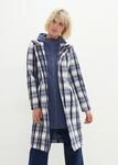 Wintermantel BONPRIX, Damen, Gr. 52, blau (indigo, grau kariert), Obermaterial:...