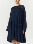 Chiffonkleid Y.A.S "YASMILVA LS DRESS S. NOOS", Damen, Gr. 38, N-Gr, Langarm,