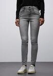 Slim-fit-Jeans STREET ONE "Style York", Damen, Gr. 26, L&auml;nge 30, grau (mid grau