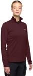 Langarmshirt VAUDE "WOMEN'S LIVIGNO HALFZIP II", Damen, Gr. 34, braun (schwarz...