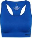 Sport-Bustier HUMMEL "hmlTIF SEAMLESS SPORTS TOP", Damen, Gr. S (36), N-Gr, blau