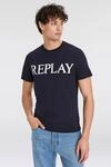 T-Shirt REPLAY, Herren, Gr. L, blau (night blau), Jersey, Obermaterial: 100%