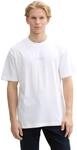 Rundhalsshirt TOM TAILOR DENIM, Herren, Gr. S, wei&szlig;, Single Jersey, Obermaterial: