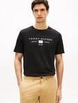 T-Shirt TOMMY HILFIGER "BRAND LOVE MONO STACK", Herren, Gr. S, schwarz, Single
