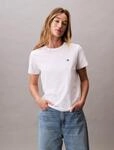 T-Shirt CALVIN KLEIN JEANS "SS MONOGRAM CREW TEE", Damen, Gr. XXS (34), wei&szlig;