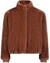 Fellimitatjacke BETTY & CO "Kunstfell-Jacke mit Taschen", Damen, Gr. 36, braun,
