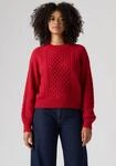 Rundhalspullover LEVI'S "JOLIE CABLE CREWNECK SWEATER", Damen, Gr. L (40), rot