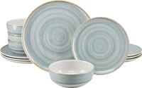 Teller-Set CREATABLE "Caoba, Geschirr-Set, 12-tlg.", blau (azul), 12, Steingut,