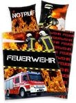 Kinderbettw&auml;sche "Feuerwehrmann Sam", rot (rot, schwarz), B/L: 135cm x 200cm, 1