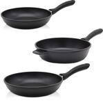 Pfannen-Set KR&Uuml;GER "Aluguss Pfannenset LEIPZIG, 3 tlg.", schwarz, &Oslash;:28cm, Pfannen,
