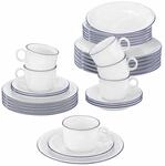 Geschirr-Set SELTMANN WEIDEN "Kombiservice Compact Blaurand 30er Set wei&szlig;-blau",