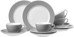 Geschirr-Set RITZENHOFF & BREKER "Kaffeeservice Doppio 12er Set", grau, 12,