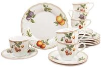 Kaffeeservice CREATABLE "Geschirr-Set Flora Orchard", bunt (wei&szlig;, bunt), 18 Stk.,