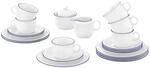 Geschirr-Set SELTMANN WEIDEN "Kaffeeservice Compact Blaurand 20er Set wei&szlig;-blau",