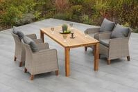 Garten-Essgruppe MERXX "Avellino", beige (natur), Aluminium, Kunststoff, Massivholz,