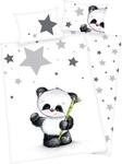 Babybettw&auml;sche BABY BEST "Panda", grau, B/L: 100cm x 135cm, 1 Stk., 1 Stk.,