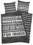 Jugendbettw&auml;sche "Faulheit", grau (anthrazit), B/L: 135cm x 200cm, 1 Stk., 1 Stk.,